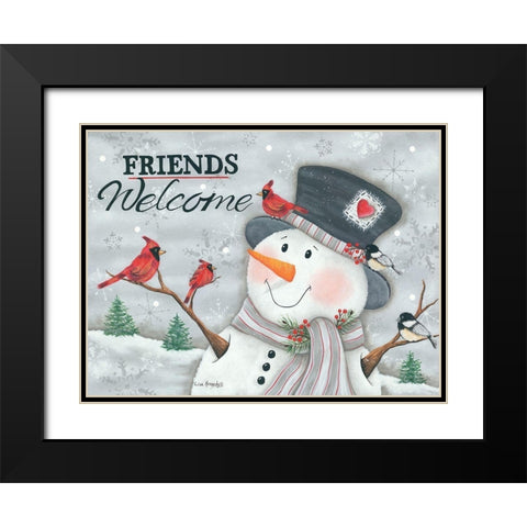 Friends Welcome Black Modern Wood Framed Art Print with Double Matting by Kennedy, Lisa