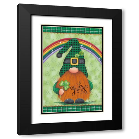 St. Pats Gnome Black Modern Wood Framed Art Print with Double Matting by Kennedy, Lisa