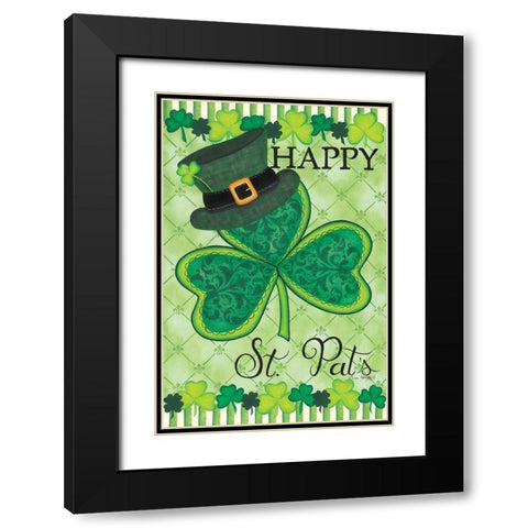 Happy St. Pats Black Modern Wood Framed Art Print with Double Matting by Kennedy, Lisa