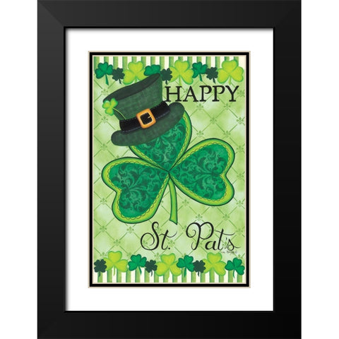 Happy St. Pats Black Modern Wood Framed Art Print with Double Matting by Kennedy, Lisa