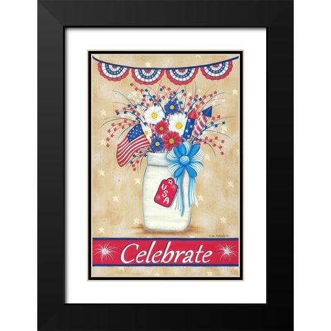 Celebrate Black Modern Wood Framed Art Print with Double Matting by Kennedy, Lisa