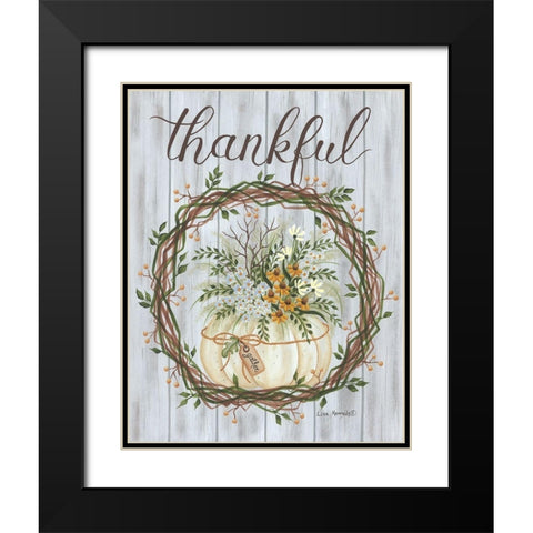 Thankful Black Modern Wood Framed Art Print with Double Matting by Kennedy, Lisa