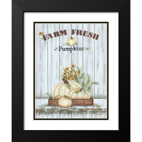 Farm Fresh Pumpkin Black Modern Wood Framed Art Print with Double Matting by Kennedy, Lisa