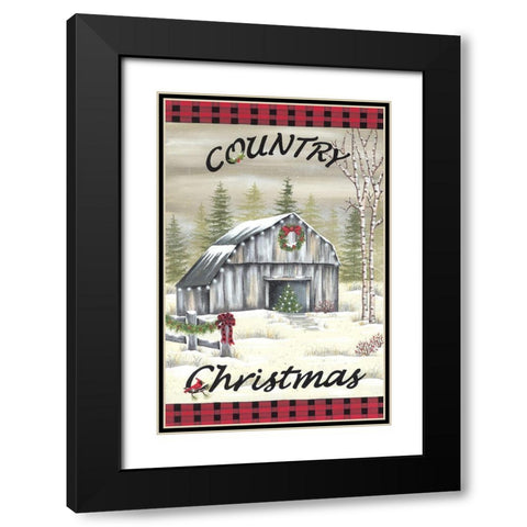 Country Christmas Black Modern Wood Framed Art Print with Double Matting by Kennedy, Lisa