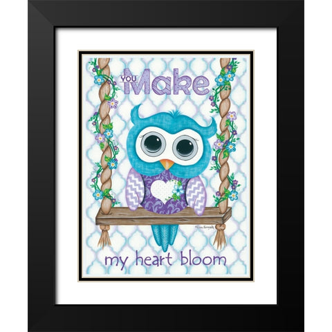 My Heart Black Modern Wood Framed Art Print with Double Matting by Kennedy, Lisa