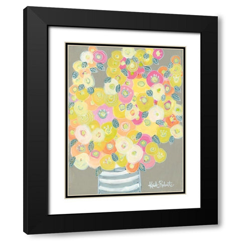 Pleasant Poppies Black Modern Wood Framed Art Print with Double Matting by Roberts, Kait
