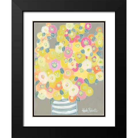 Pleasant Poppies Black Modern Wood Framed Art Print with Double Matting by Roberts, Kait