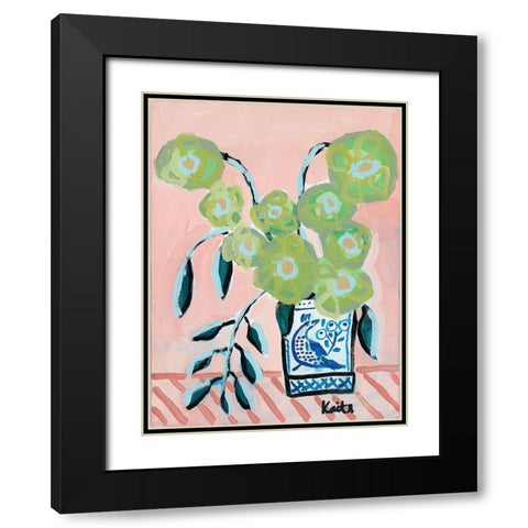Spring Green Black Modern Wood Framed Art Print with Double Matting by Roberts, Kait