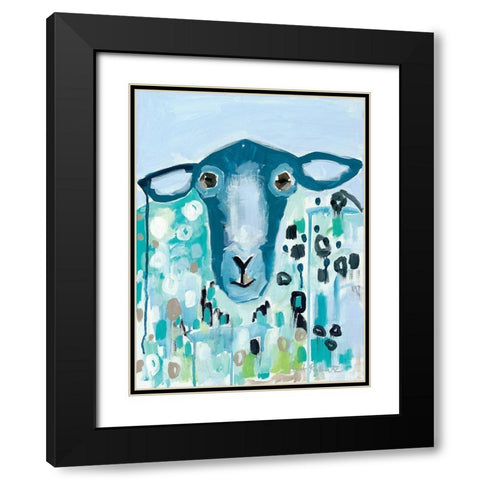 Ill Be Blue Black Modern Wood Framed Art Print with Double Matting by Roberts, Kait