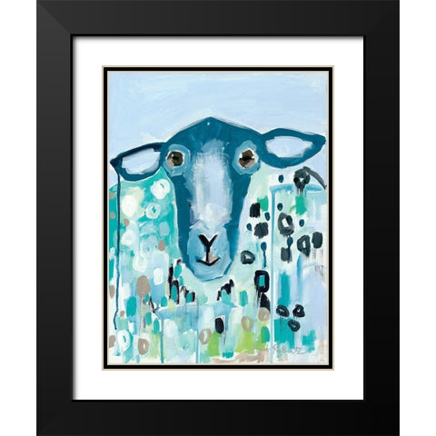 Ill Be Blue Black Modern Wood Framed Art Print with Double Matting by Roberts, Kait