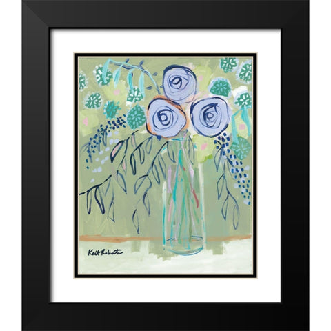 The Flower Lady   Black Modern Wood Framed Art Print with Double Matting by Roberts, Kait