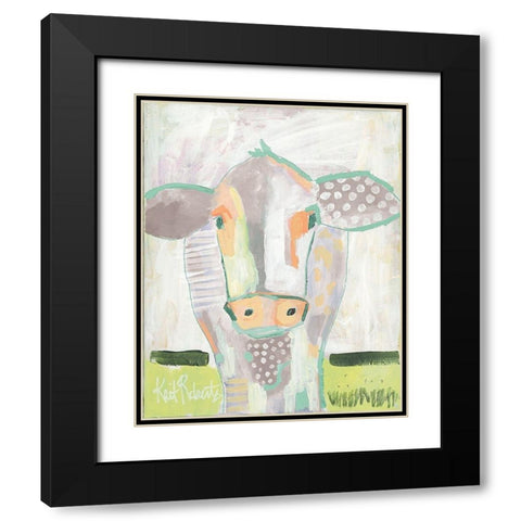 Moo Series: Laverne  Black Modern Wood Framed Art Print with Double Matting by Roberts, Kait