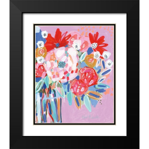 Tell Me a Story with Flowers   Black Modern Wood Framed Art Print with Double Matting by Roberts, Kait