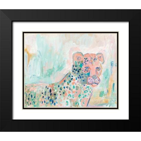 Cheetah Watch t Black Modern Wood Framed Art Print with Double Matting by Roberts, Kait