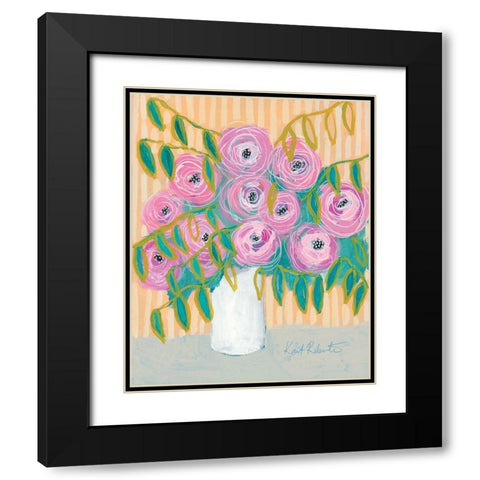 Maxines Best Blooms  Black Modern Wood Framed Art Print with Double Matting by Roberts, Kait