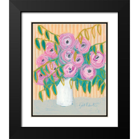 Maxines Best Blooms  Black Modern Wood Framed Art Print with Double Matting by Roberts, Kait