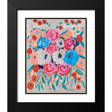 Flowers are the Answer Black Modern Wood Framed Art Print with Double Matting by Roberts, Kait