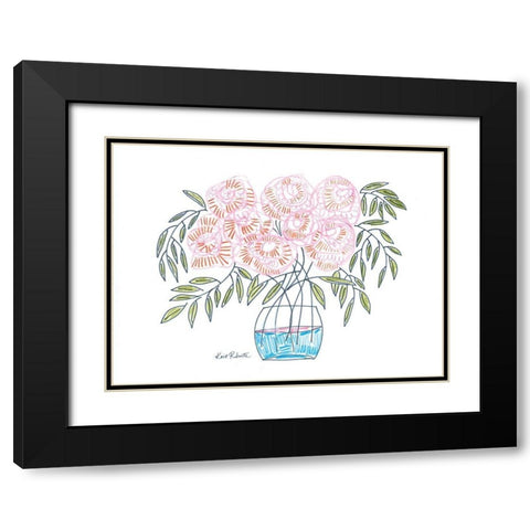 Flowers for Emma    Black Modern Wood Framed Art Print with Double Matting by Roberts, Kait