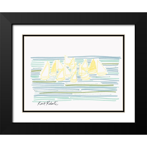 Sunday at Sea Black Modern Wood Framed Art Print with Double Matting by Roberts, Kait