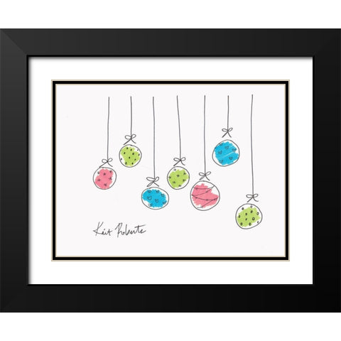 Deck the Halls Black Modern Wood Framed Art Print with Double Matting by Roberts, Kait