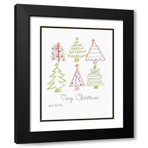 The December Tunes Black Modern Wood Framed Art Print with Double Matting by Roberts, Kait