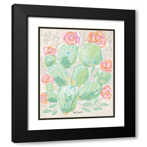 Life Can Be Pricklyâ€¦ Bloom Anyway   Black Modern Wood Framed Art Print with Double Matting by Roberts, Kait