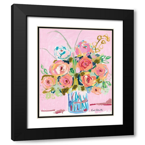 Dreaming in Ballet Slipper Pink Black Modern Wood Framed Art Print with Double Matting by Roberts, Kait