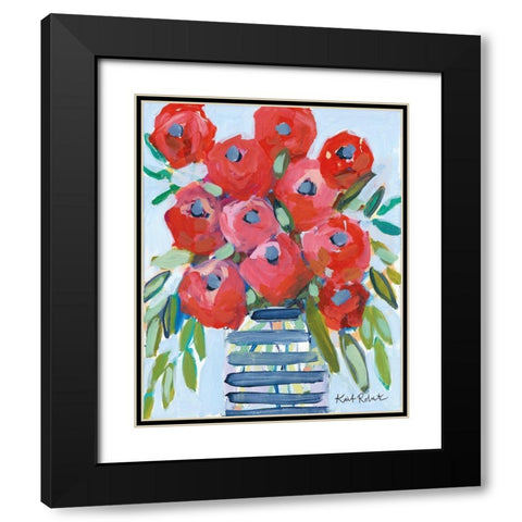 April Showers Give Me Flowers Black Modern Wood Framed Art Print with Double Matting by Roberts, Kait