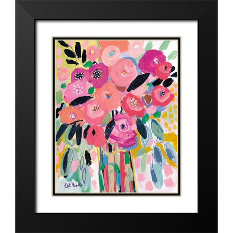 Flowers on are Multi-Vitamin Black Modern Wood Framed Art Print with Double Matting by Roberts, Kait