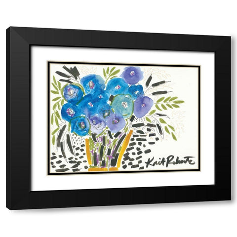 Singing the Blues Black Modern Wood Framed Art Print with Double Matting by Roberts, Kait