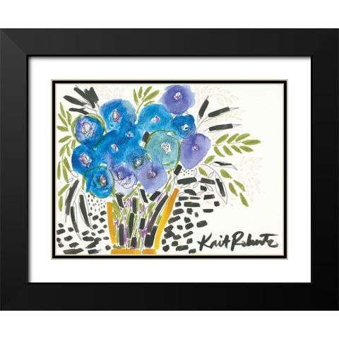 Singing the Blues Black Modern Wood Framed Art Print with Double Matting by Roberts, Kait