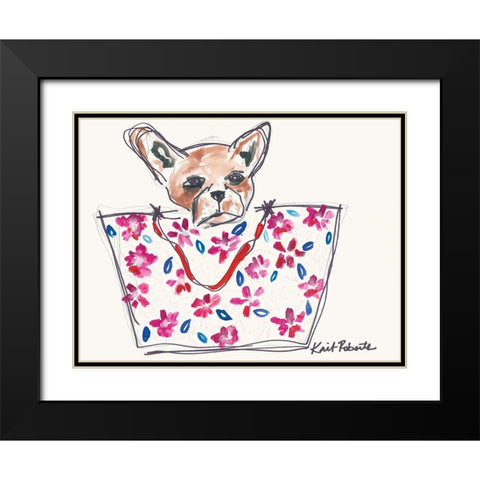 Getal the Grumpy French Bull Dog Black Modern Wood Framed Art Print with Double Matting by Roberts, Kait