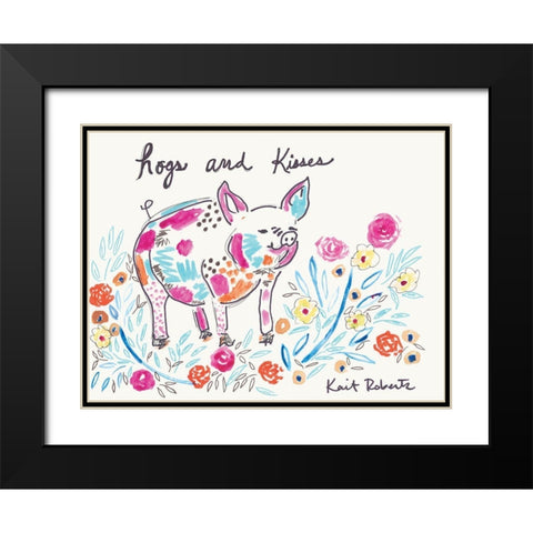 Hogs and Kisses     Black Modern Wood Framed Art Print with Double Matting by Roberts, Kait