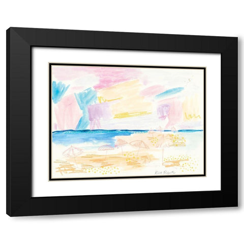 Memories of Beach Time Black Modern Wood Framed Art Print with Double Matting by Roberts, Kait