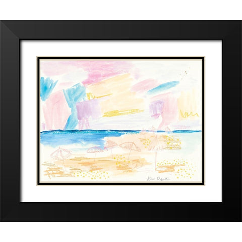 Memories of Beach Time Black Modern Wood Framed Art Print with Double Matting by Roberts, Kait