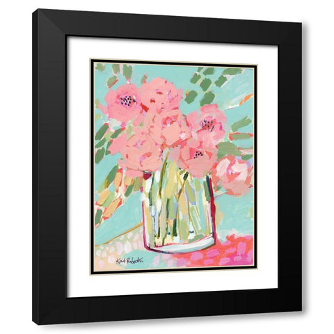 Hot Pink Summer Black Modern Wood Framed Art Print with Double Matting by Roberts, Kait