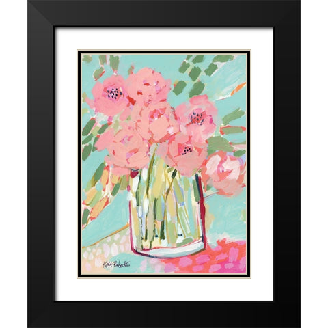 Hot Pink Summer Black Modern Wood Framed Art Print with Double Matting by Roberts, Kait