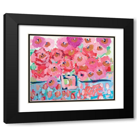 Electric Bloom Black Modern Wood Framed Art Print with Double Matting by Roberts, Kait