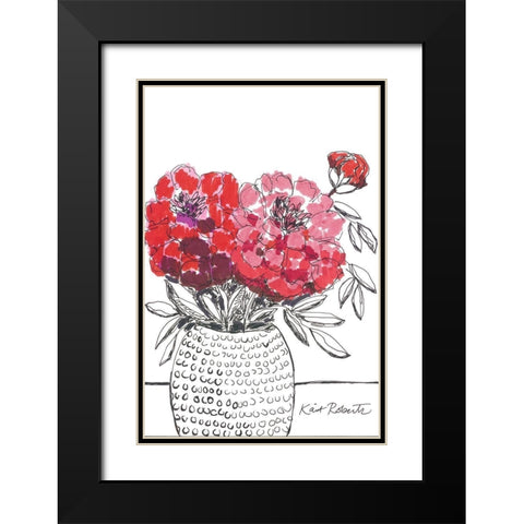 I Planted Peonies Black Modern Wood Framed Art Print with Double Matting by Roberts, Kait