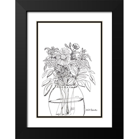 Summer Garden in a Vase Black Modern Wood Framed Art Print with Double Matting by Roberts, Kait