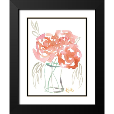 Juicy Blooms Black Modern Wood Framed Art Print with Double Matting by Roberts, Kait
