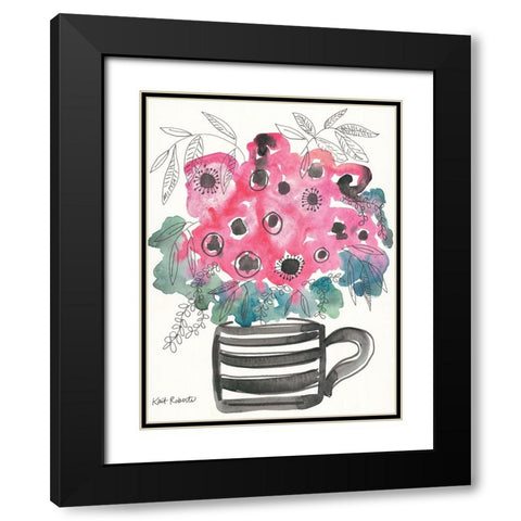 Poppies for Breakfast Black Modern Wood Framed Art Print with Double Matting by Roberts, Kait