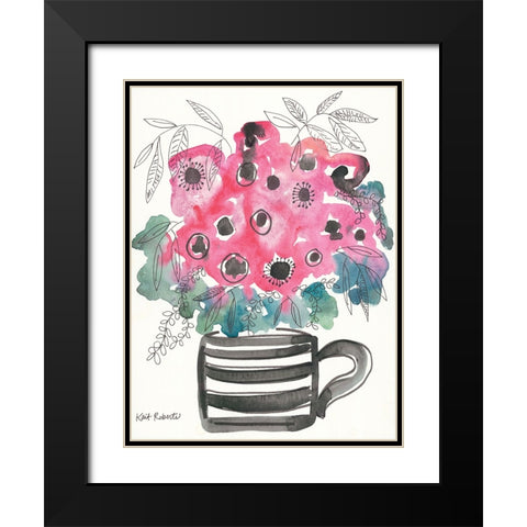 Poppies for Breakfast Black Modern Wood Framed Art Print with Double Matting by Roberts, Kait