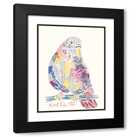 Jimmy the Bird Black Modern Wood Framed Art Print with Double Matting by Roberts, Kait