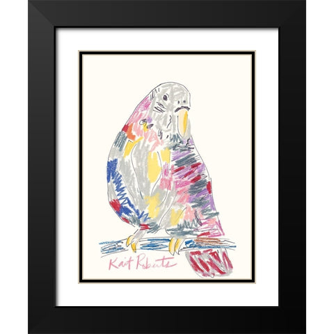 Jimmy the Bird Black Modern Wood Framed Art Print with Double Matting by Roberts, Kait