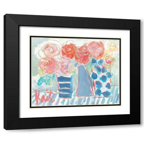 Tea Party Black Modern Wood Framed Art Print with Double Matting by Roberts, Kait