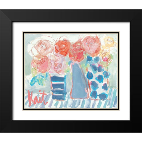 Tea Party Black Modern Wood Framed Art Print with Double Matting by Roberts, Kait