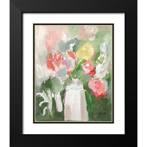 Flowers for Diane Black Modern Wood Framed Art Print with Double Matting by Roberts, Kait