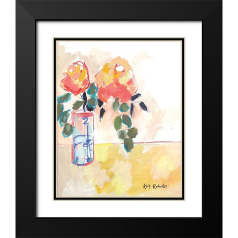 Flowers for Judy Black Modern Wood Framed Art Print with Double Matting by Roberts, Kait