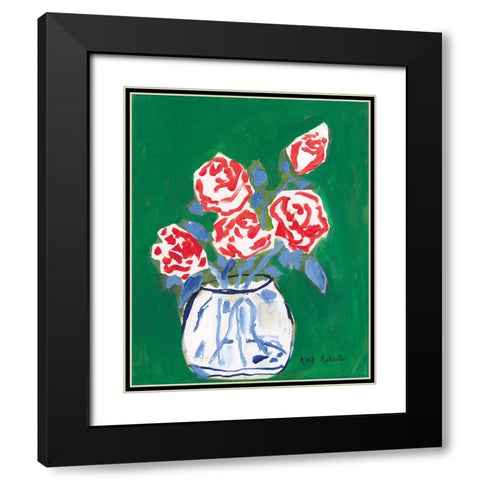 Flowers for Jessica Black Modern Wood Framed Art Print with Double Matting by Roberts, Kait
